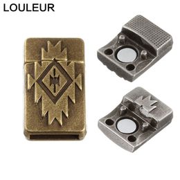 5pcs Ancient Bronze Strong Magnetic Clasps Flat Leather Bracelet Clasp Connectors For Diy Jewellery Making Wholesale