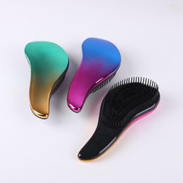 2021 Hair Brushes Electroplating creative comb large anti-knotting easy combing haircut style hairdressing hairstyle gradient Colour combs