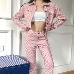 2021 Summer New Popular Women's Fashion Micro Pull Pants Middle Waist Plaid Versatile Casual Micro Pull Pants Q0801