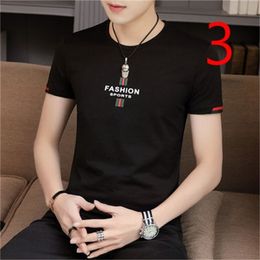 Men's short-sleeved t-shirt summer tide embroidery fashion lapel half sleeve Slim 210420