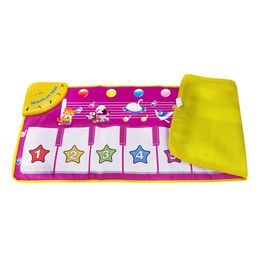 Early education kids multi-function Piano music blanket game carpet flashing blanket purple pianoforte pad pedal dancing rug toy