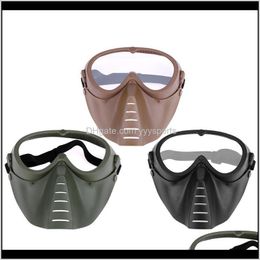 Caps Masks Adjustable Cycling Full Shock Resistance Cs Game Paintball Shooting Outdoor Tactical Goggles Protection Face Mask 32Udn Igp0U