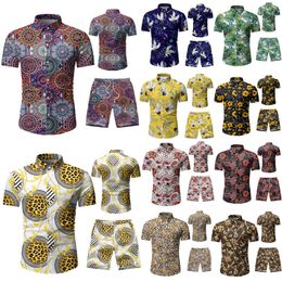 Designer New Fashion Men Shirts Shorts Set Summer Casual Printed Shirt Homme Short Male Printing Dress Suit Sets Men's Tracksuits Plus Size 3XL