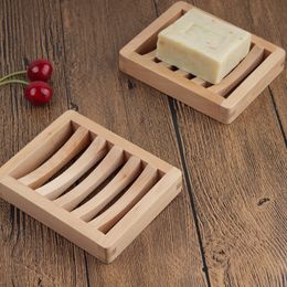 Fashion Natural wooden soap dish tray holder storage soaps rack plate boxes containers for shower plates bathroom 746 B3