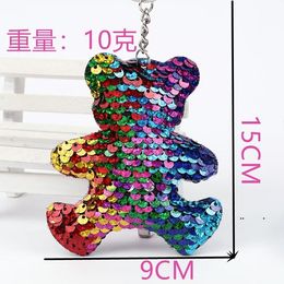 NEWUnicorn Keychain Glitter Pompom Mermaid Sequins Key Ring Gifts for Llaveros Mujer Charms Car Bag Key Chain EWD7830