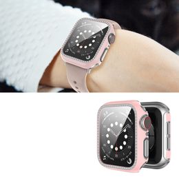 Watch Cover +Tempered Glass Screen Films for Apple Case 44mm 40mm 42mm 38mm Bumper+Screen Protector fo iwatch SE 6 5 4 3 2 1