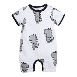 Cartoon Boys Rompers Newborn Summer Romper Infant Shortalls Baby Clothes Short Sleeve One Piece 210413