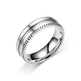 Vintage Stainless Steel Band Rings for Men Women Silver Colour Engraved Ring Engagement Trendy Jewellery