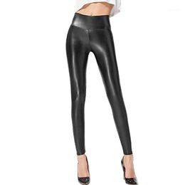 Women's Leggings 2021 Faux Leather Matte Pants Stretchy Plus Size 4xl 5xl Sexy Elastic Thin Black Women Autumn Fashion