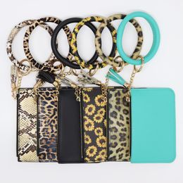 Cross-border PU leather tassel bracelet keychain solid Colour zipper coin purse wholesale multicolor optional