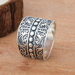 Wedding Rings Vintage Exquisite Butterfly Pattern Female Wide Ring Retro Jewellery Accessories For Women Gift