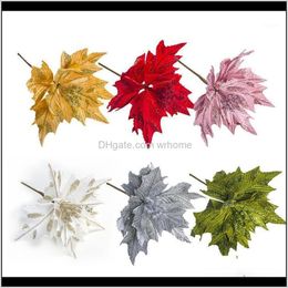 Festive Party Supplies Home & Garden1Pcs Artificial Fake Flowers Glitter Merry Christmas Tree Ornaments Xmas Decorations For Home1 Drop Deli