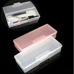 empty nail art containers UK - Nail Art Kits 1pc Tool File Brushes Storage Box Supplies Container Cuticle Pushers Organizer Empty Case T0218