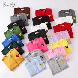 1-6year Kids Sweaters Cardigans Girls Boys Cotton Coat Baby Cardigans Outerwear Toddler Clothes Baby Clothing Red Black White 211106