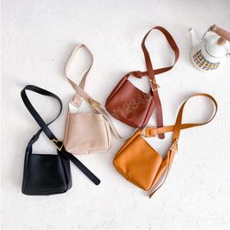 Korean Leather Crossbody Bags for Girls Purses and Handbags Cute Kid Coin Pouch Children's Wallet