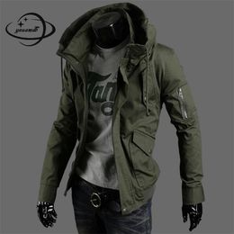 Asian Size S-5xl Men Jacket Autumn Winter Male Solid Hooded Coat Cotton Windbreaker Zipper Slim Fit Pocket Outerwear Y73 211126