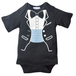 Tuxedo Baby bodysuits baby boy clothes ropa bebe Fireman Costumes jumpsuit for baby Shortalls 100% cotton 210413