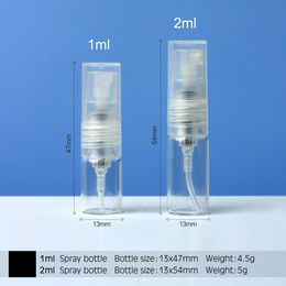 100 Pcs/Lot 1ml/2ml Mini Clear Plastic Spray Bottle Empty Perfume Atomizer Sample Bottles Essential Oils