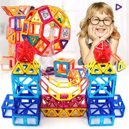 Magnetism Magnetic building block accessories for children, large size magnetic toys for building, educational design, plastic for Q0723