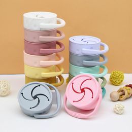 Silikonowe Kubki Składane Przekąski Składany Puchar Travel z pokrywką i uchwytem Wielokrotnego użytku Kubki Kubki Picnic Snacks Cups CC0661