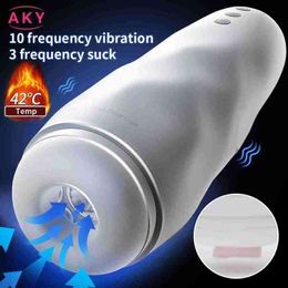 Nxy Automatic Aircraft Cup 10 Modes Deep Oral Sex Toy Telescopic Sucking Vibrator Blowjob for Man Vagina Toys Adults with Voice 0127