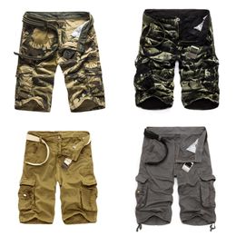 Camouflage Cargo Shorts Men 2020 New Mens Casual Shorts Male Loose Work Shorts Man Military Short Pants Plus Size 29-44 No Belt X0628