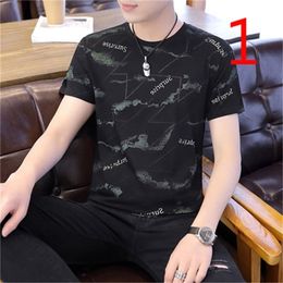 Summer trend Korean version of the lapel cotton port wind tide brand T-shirt male 210420