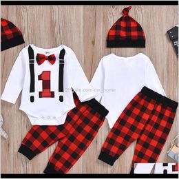 Clothing Baby Maternity Drop Delivery 2021 Autumn Baby Kids Boy Girl Born Christmas Clothes Bow Long Sleeve Romper Jumpsuit Pant Hat Outfit S