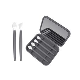 Wholesale Mini Brushes Set 4 Pcs Silicone Eyeshadow Lip Brush Travel Portable Foundation Soft Applicators Reusable Beauty Makeup Tool