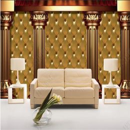luxury living style wallpapers gold wallpaper soft package 3D stereo aristocratic TV background wall