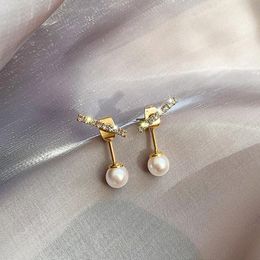 Fashion Female Elegant Cute Pearl Earring Korea Charm Gold Vintage Earrings For Women Wedding Gift Jewelry Accessories