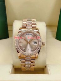 4 Colours men Wristwatches Unisex Watches mother of pearl 128345RBR 128345 36mm Diamond border bracelet Rose Gold 2813 Movement Automatic mechanical Mens Watch