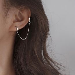 Hoop & Huggie [Miss Z] Double Ear Piercings Earrings 2021 Trendy Clip Korean Temperament Internet Influencer
