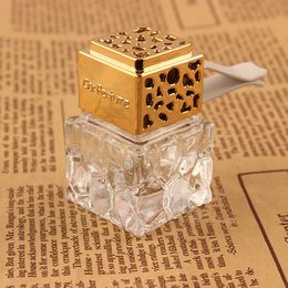 With Clip Square Car Perfume Bottle Empty Bottles Perfame Air Freshener Essential Oil Lasting Diffuser Auto Air Outlet Decoration Supplies DH8745