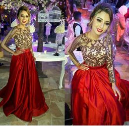Sparkly Sequins Red Prom Dresses With Long Sleeves Sexy Backless Crew Neck A Line African Black Girls Evening Dress Party Special Occasion Gowns Vestidos De Festa