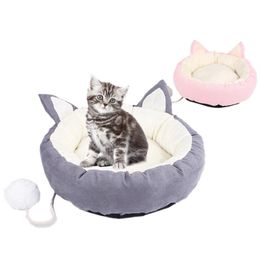 Cat Beds & Furniture Sofa Warming Pet Bed Pad Cushion Soft Fleece Warm Mat Small For Medium Dog House Removable Pillow