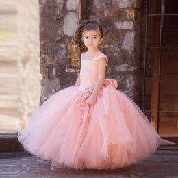 Girl's Dresses Flower Girl Dress Tulle Puffy Princess For Girls Feather First Communion Cute Wedding Party Gown