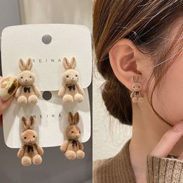 Women Cute Cartoon Rabbit Earring with 925 Silver Stud Gift Earrings for Love Girlfriend Fashion Jewellery Accessories