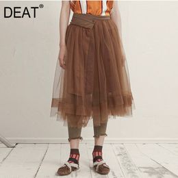 High Elastic Waist Half-body Khaki Big Size Ruched Asymmetric Ball Gown Skirt Women Fashion Spring Autumn GX234 210421