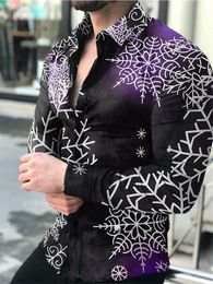 men's designer casual fashion button up snowflake shirt striped chemisier long sleeve beach camicetta fit print blusa 3xl blouse