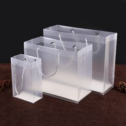 8 Size Gift Wrap Frosted PVC bags with handles waterproof transparent bag DH9000