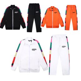 22 Mens womens tracksuits sweatshirts suits men track sweat suit coats Retro casual with white striped side webbing Necessary in autumn and winter