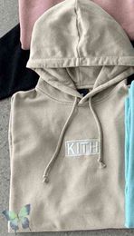 Kith Hoodie Embroidery Sweatshirts Men Women Box Hooded Sweatshirt Quality Inside Tag Jacket 399 836