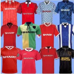 Man 07 08 90 92 utd home Retro Jersey Manchester 1994 1998 BECKHAM CANTONA KEANE SCHOLES GIGGS football shirt