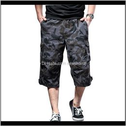 Clothing Apparel Drop Delivery 2021 Summer Mens Baggy Multi Pocket Camo Shorts Male Camouflage Breathable Loose Short Sweatpants Plus Size 6X