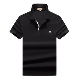 2023Men's new style embroidery summer luxury brand polo menswear designer pure cotton polo fashion British solid color breathable lapel short sleeve side M-3xl