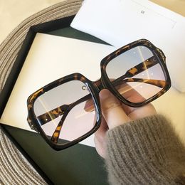 Vintage Oversize Square Sunglasses Women Big Frame Glasses Black Fashion Gradient Oculos