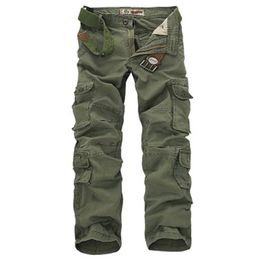 Fashion Military Cargo Pants Men Loose Baggy Tactical Trousers Oustdoor Casual Cotton Cargo Pants Men Multi Pockets Big size 210616