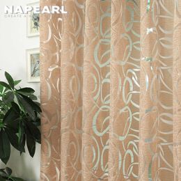 NAPEARL Modern Design Jacquard Window Curtain for Home Drapes Treatments Blind Living Room Custom Made Luxury Semi-sheer Fabrics 210712