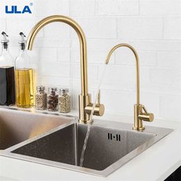 ULA kitchen faucet with tap for drinking water Purifier Kitchen Faucet Set Stainless Steel Kitchen Mixer Faucet Mixer Sink Tap 211108